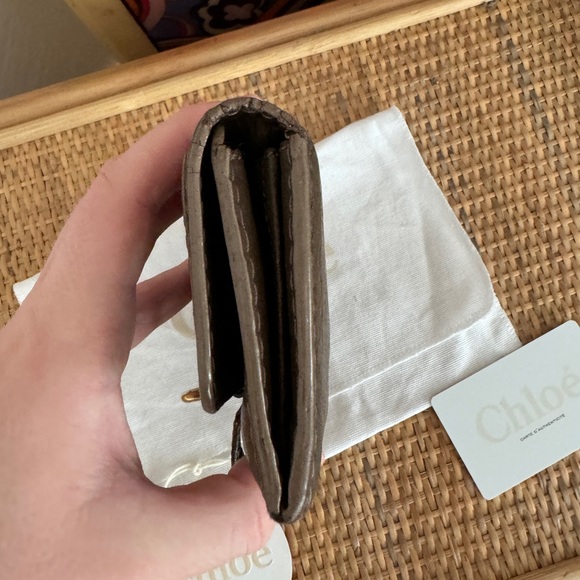 Chloe Marcie Long Wallet Bifold Purse Tassel Leather Gray Brown Taupe Authentic - Picture 5 of 14